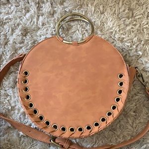 Brown faux leather cross body bag